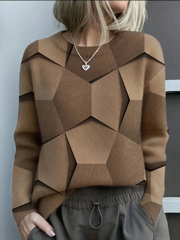 Serinae™ | Artistic Geometric Print Sweatshirt