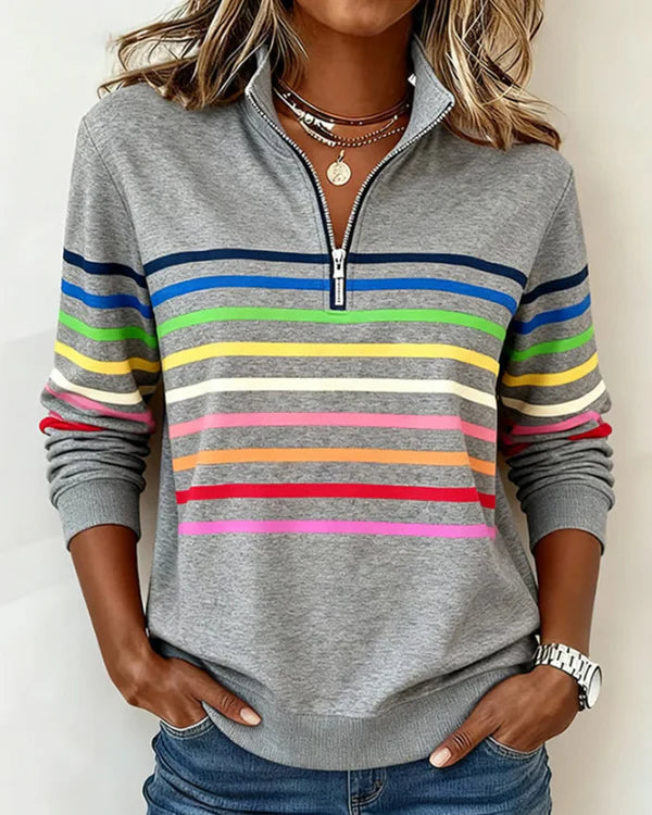 Evonelle™ | Stylish Rinbow Striped Sweater