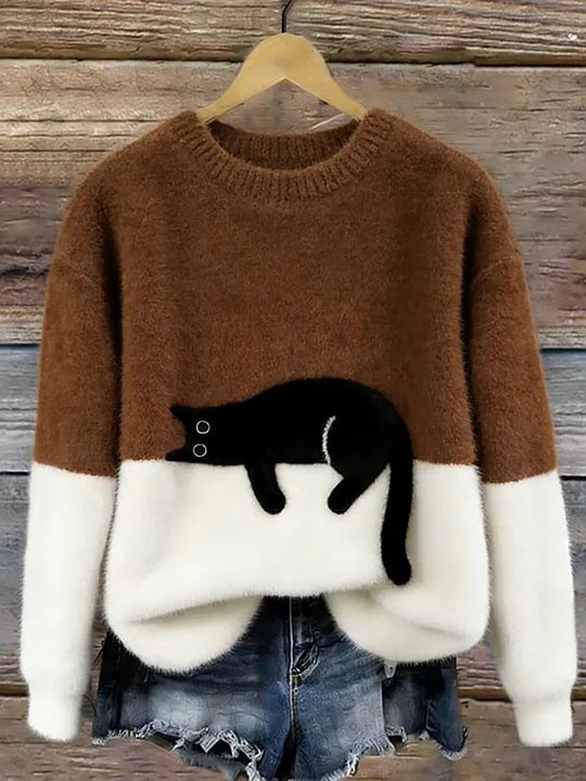 Elsyne™ | Cozy Cat print Sweater