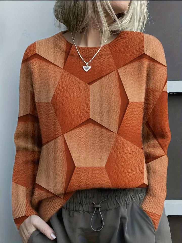 Serinae™ | Artistic Geometric Print Sweatshirt