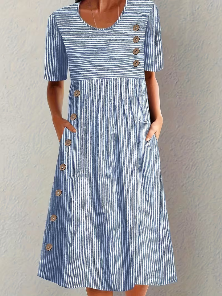 Myrren™ | Round-neck Striped Dress