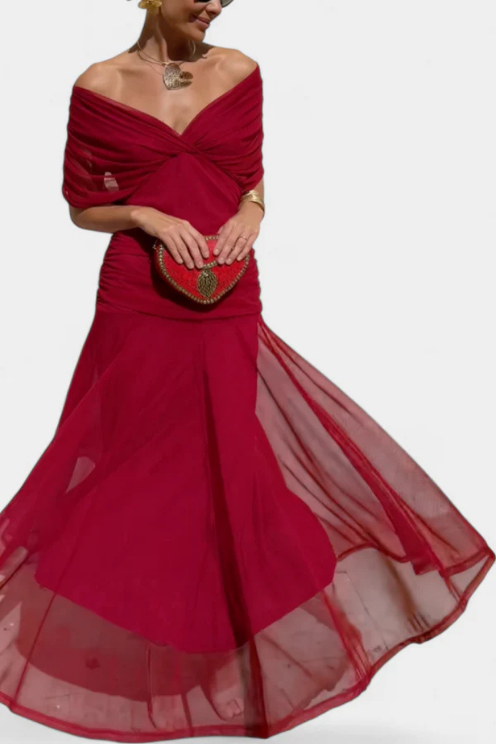 Sorelyn™ | Elegant V-Neck Flowing Dress