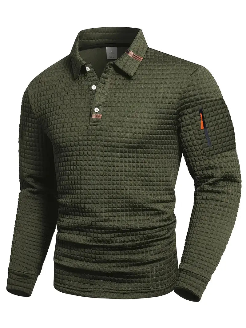 Byron™ | Textured Long Sleeve Polo Shirt