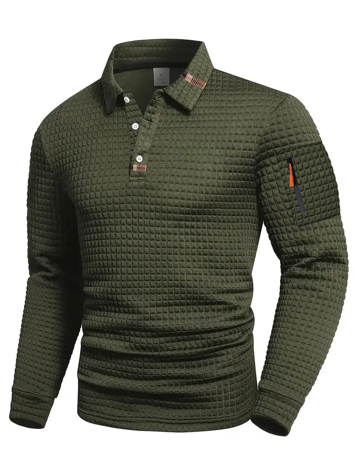 Byron™ | Textured Long Sleeve Polo Shirt