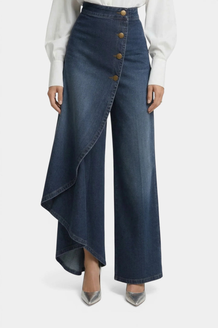 Ava™ | Denim Wrap Wide-Leg Pants
