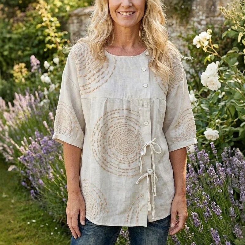 Élodie™ | Casual Vintage Printed Blouse