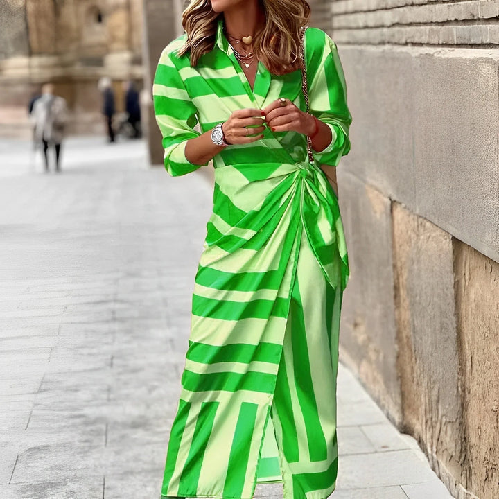 Sylora™ | Elegant Knot Detail Shirt Dress