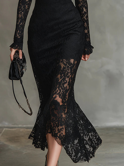 Kaelora™ | Elegant Laced Maxi Dress