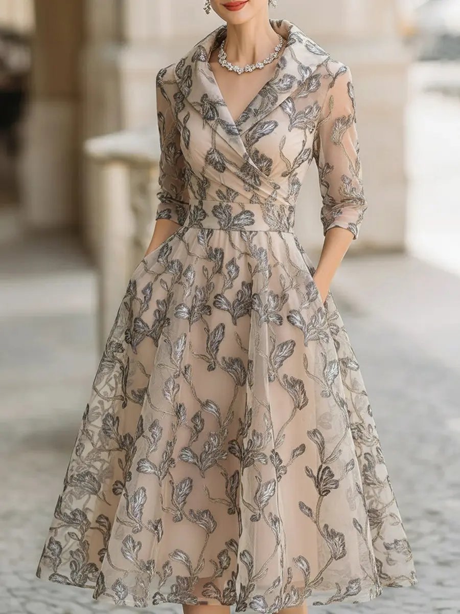 Elara™ | Lace Midi Dress