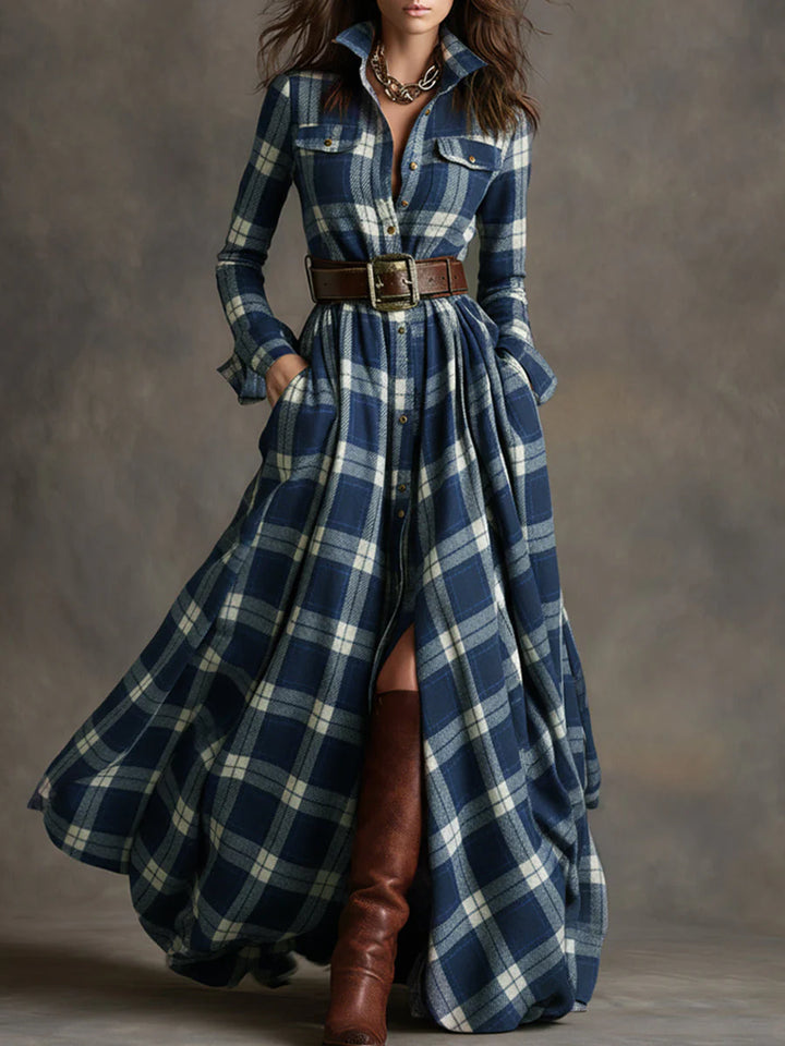Elora™ | Cheque Maxi Dress