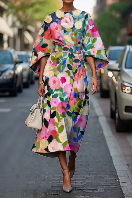 Rachelle™ | Elegant Floral Print Dress