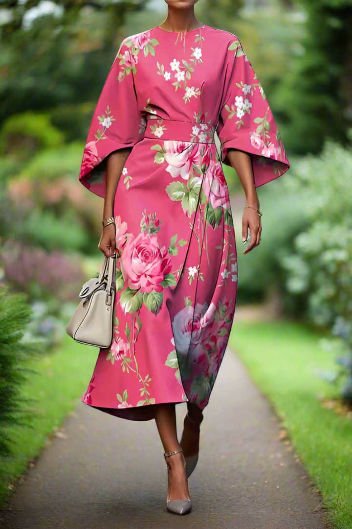 Raziela™ | Romantic Flower Midi Dress
