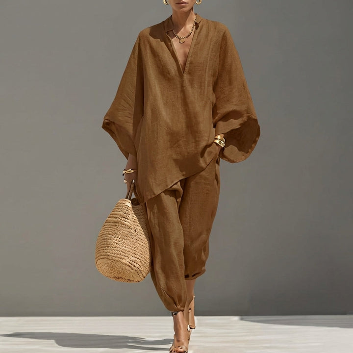Marina | Women's Casual Two-Piece Set with V-Neck