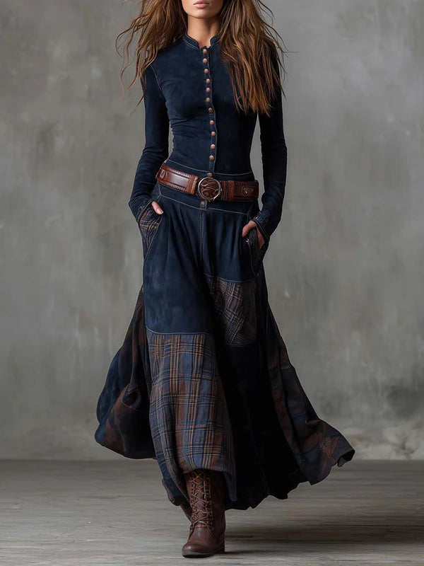Annabille™ | Classic Suede Belt Dress