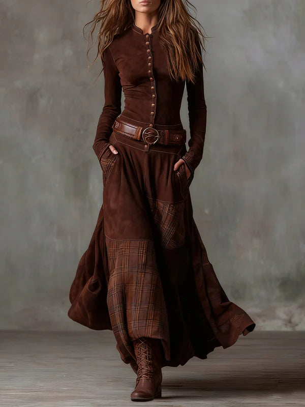 Annabille™ | Classic Suede Belt Dress