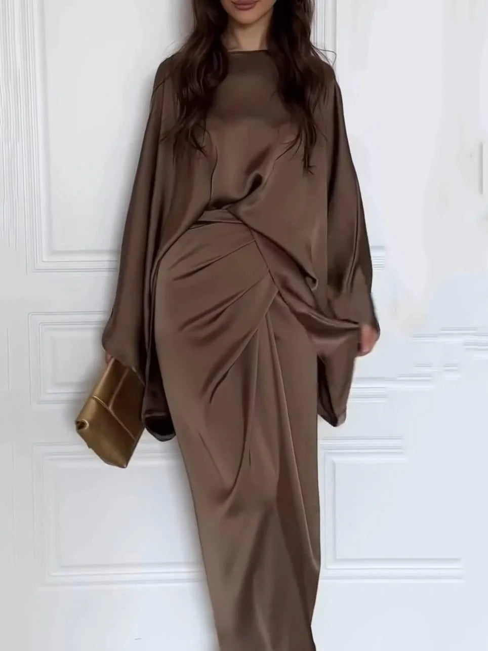 Elvoria™ | Satin maxi dress