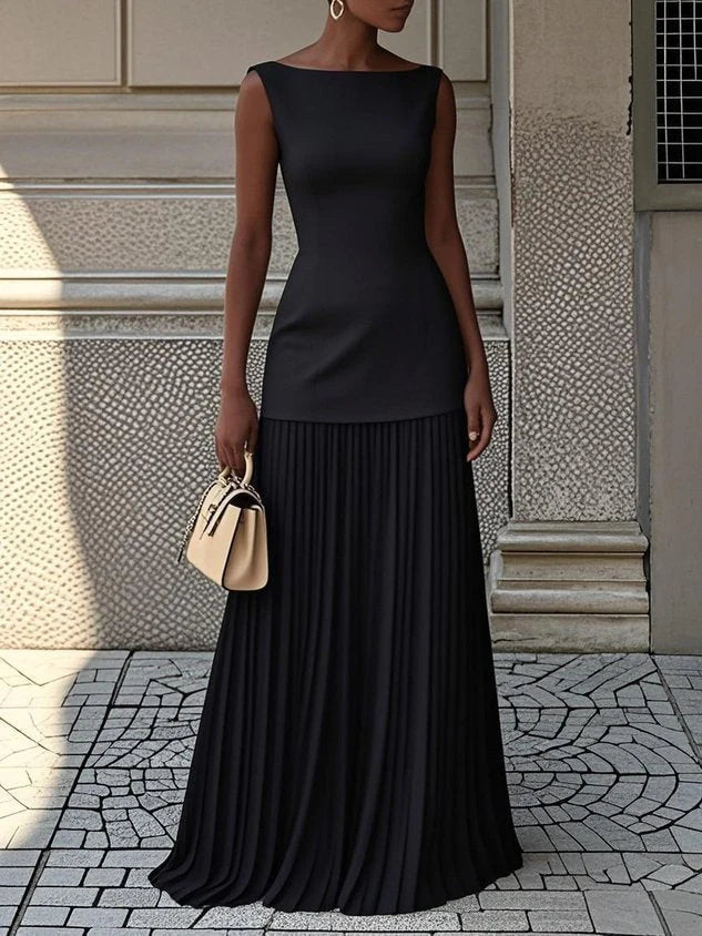 Mavena™ | Pleated Maxi Dress