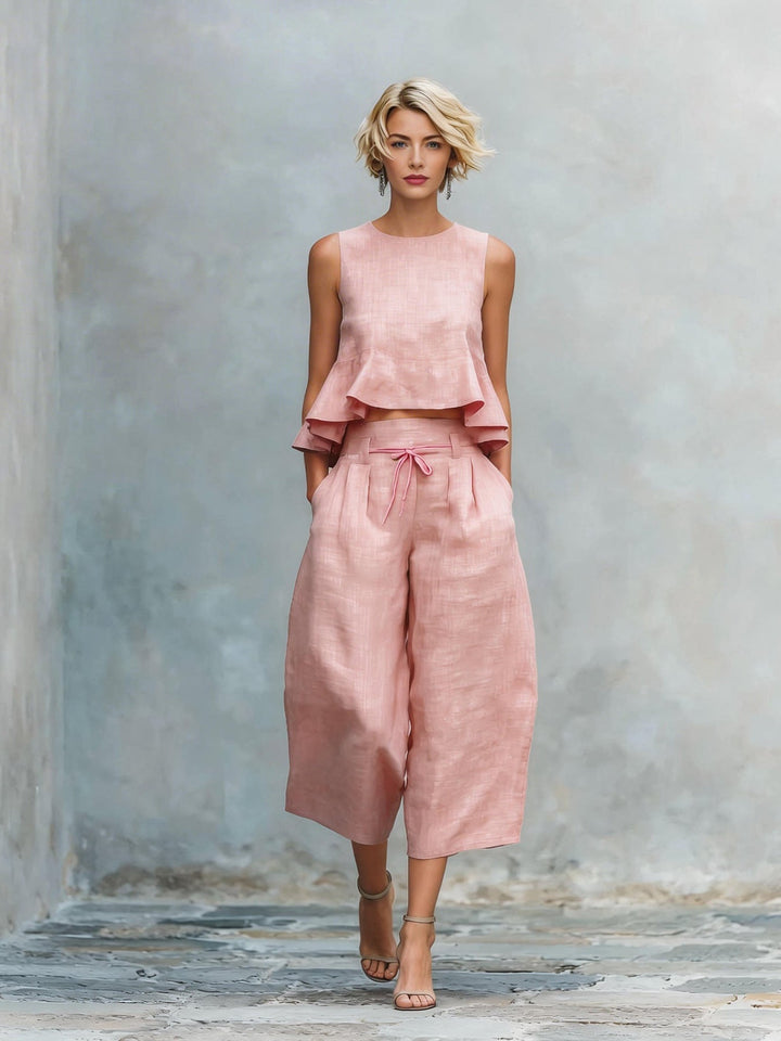 Women's two-piece set with a ruched hem