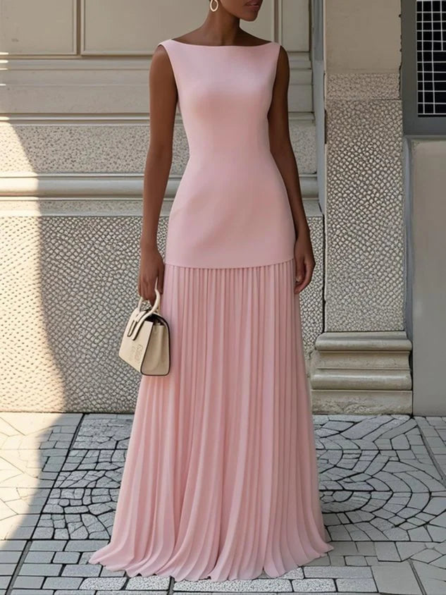 Mavena™ | Pleated Maxi Dress