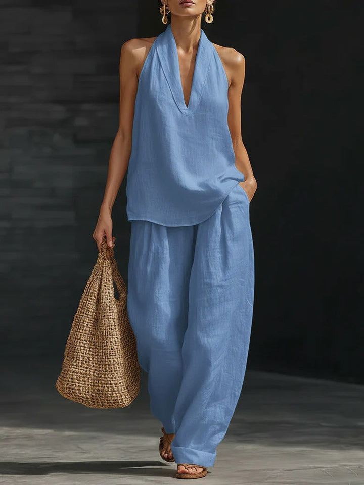 Zoë™ Sleeveless Set with Wide-Leg Pants