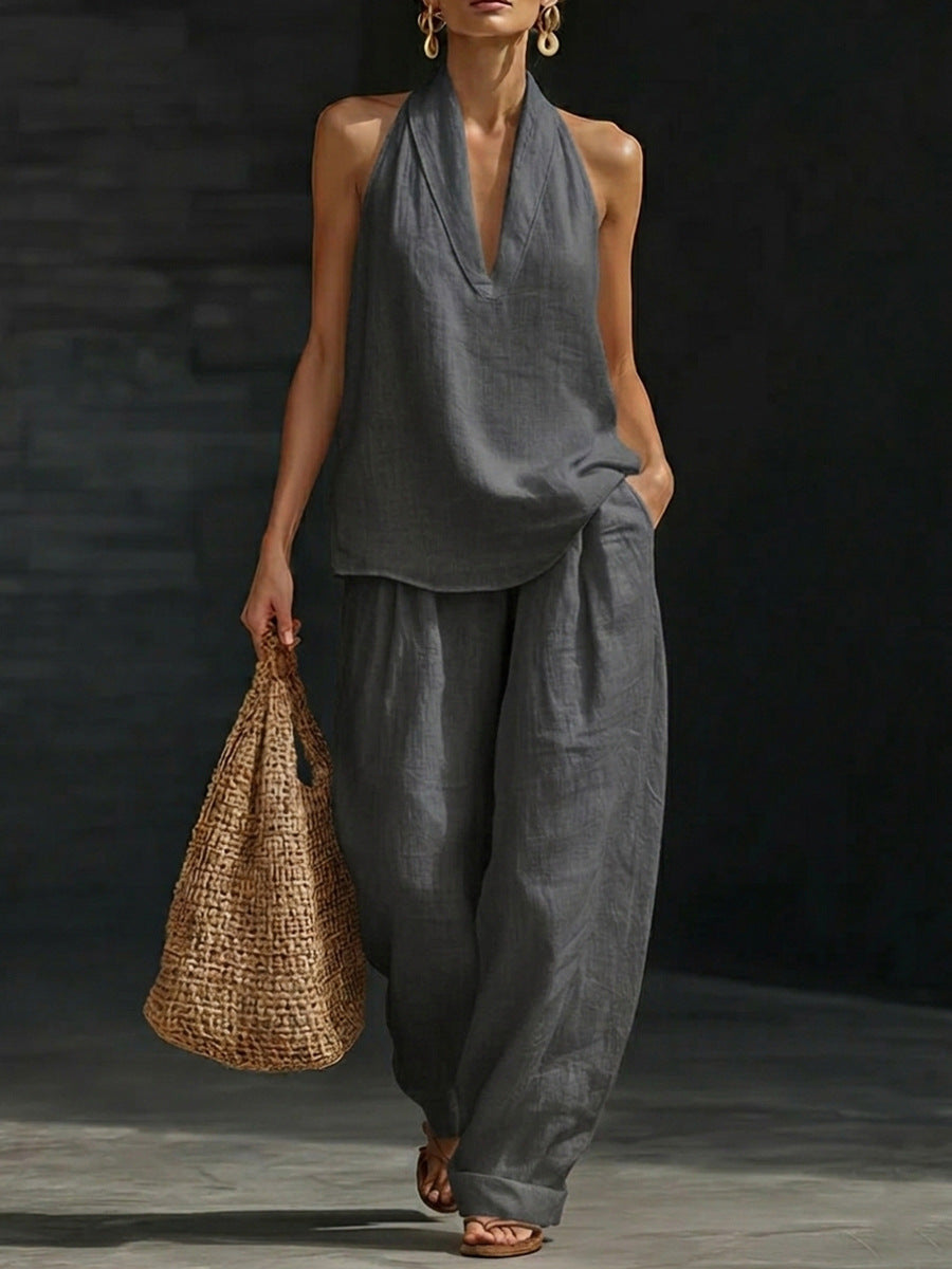 Zoë™ Sleeveless Set with Wide-Leg Pants