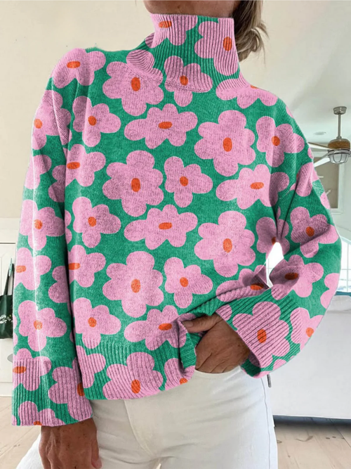 Nivella™ | Elegant Floral Print Sweater