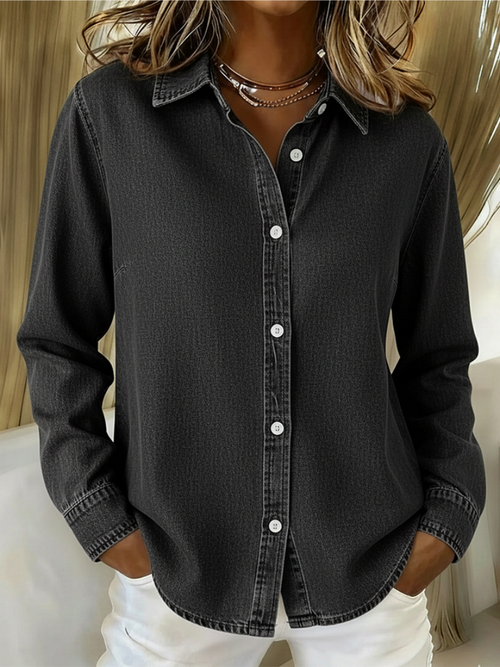 Noriselle™ | Long Sleeve Button-Front Shirt