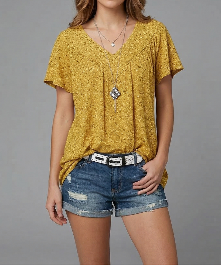Trisha™ | Floral V-neck T-shirt