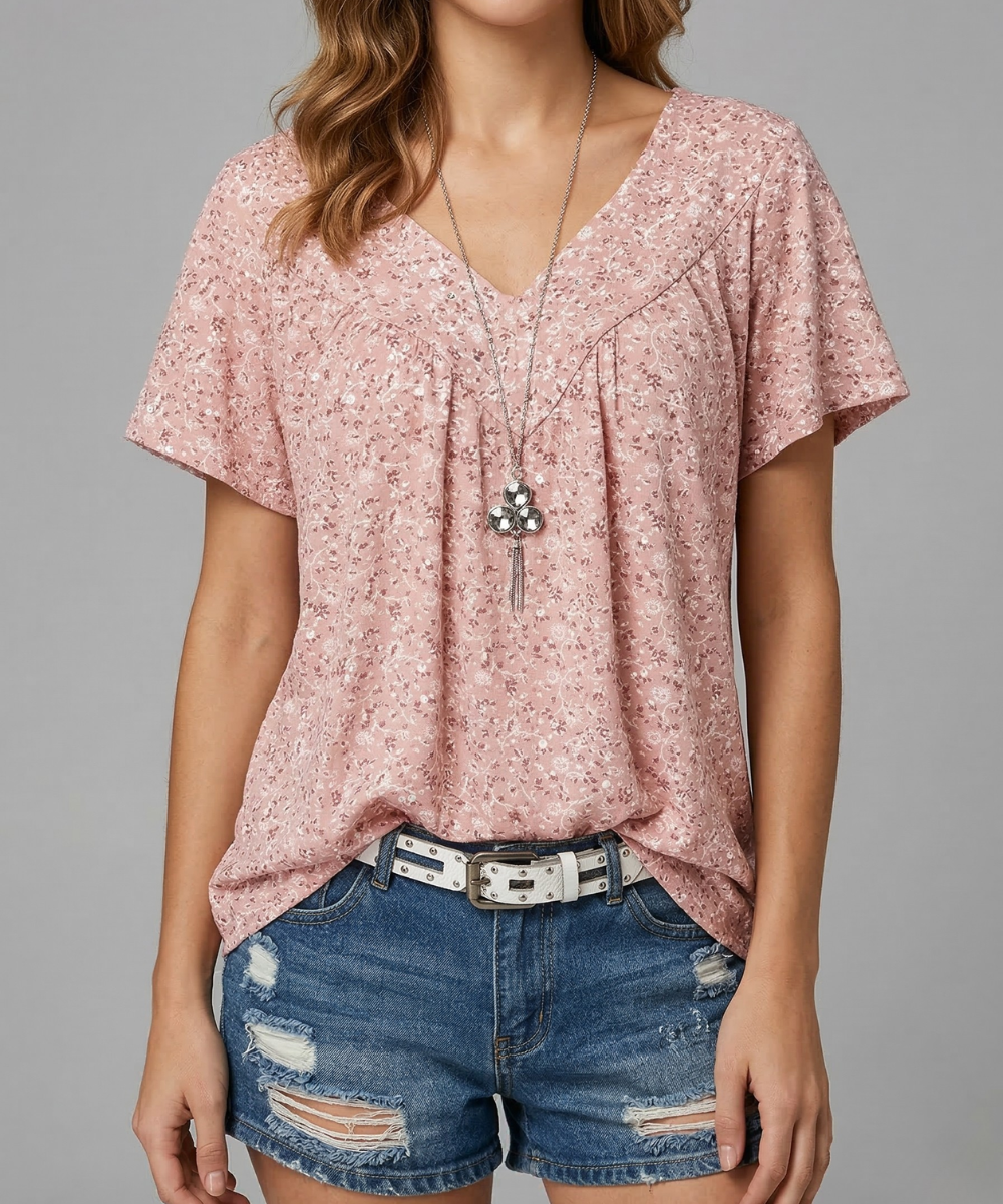 Trisha™ | Floral V-neck T-shirt