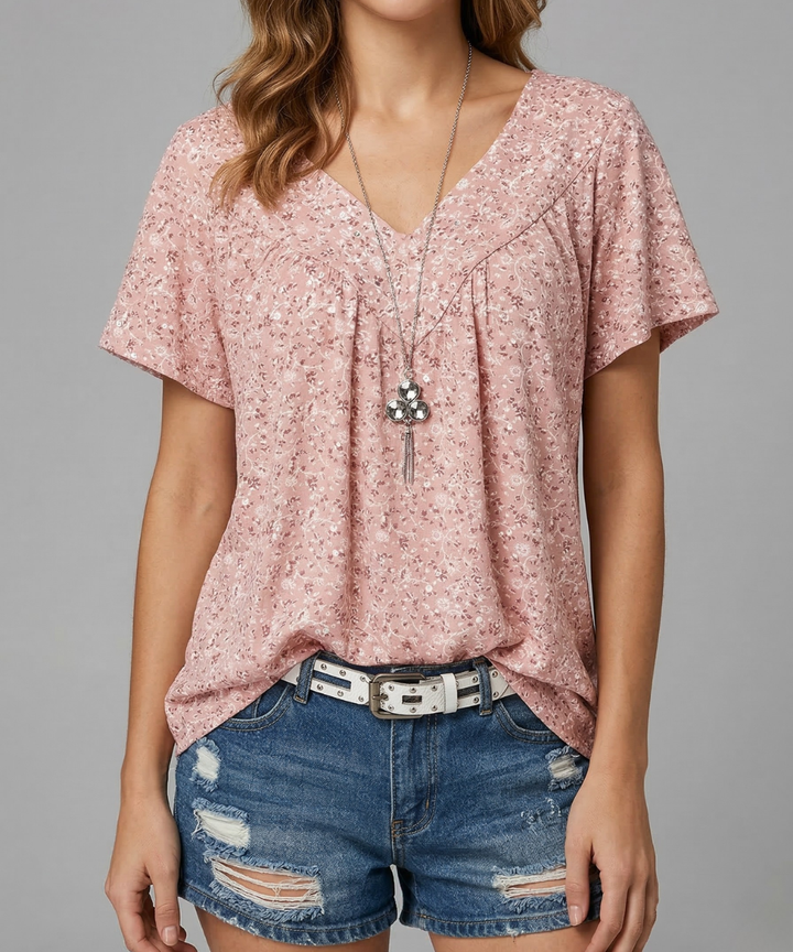 Trisha™ | Floral V-neck T-shirt