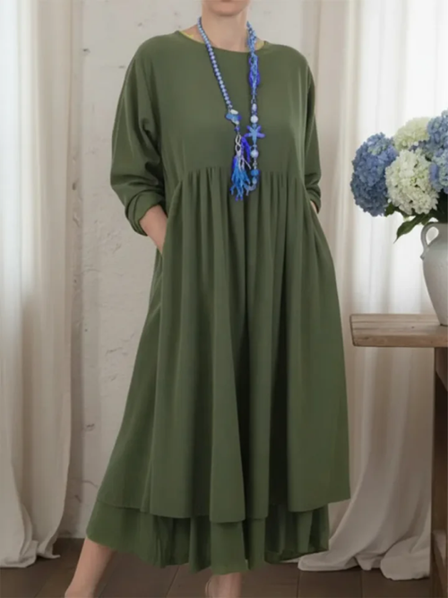 Auralyn™ | Relaxed Fit Long Sleeve Midi Dress