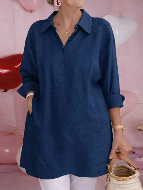 Elinora™ | Collared Button Closure Blouse