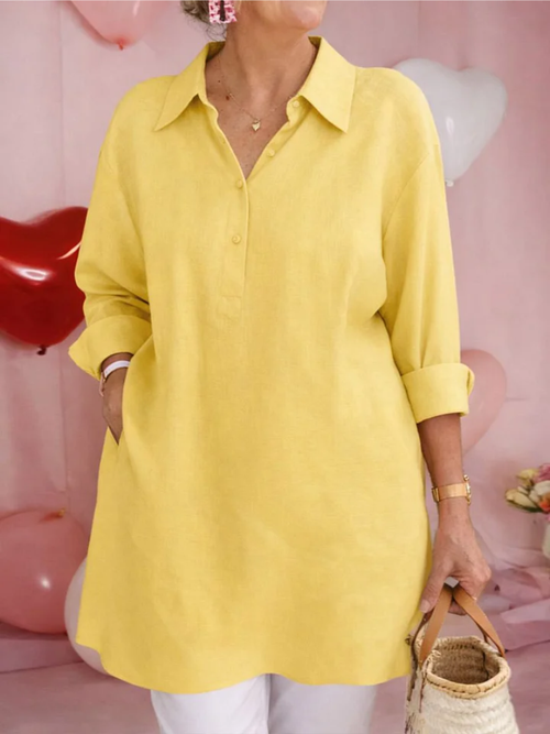 Elinora™ | Collared Button Closure Blouse
