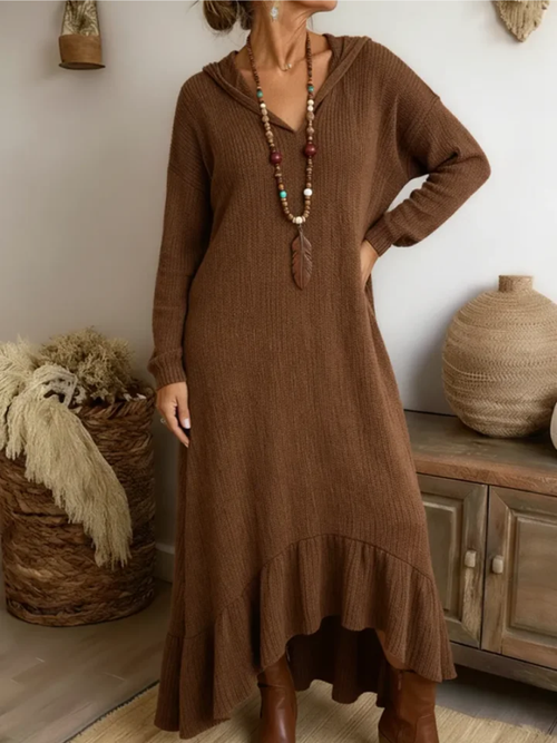 Solvessa™ | Ribbed Knit Hooded Dress