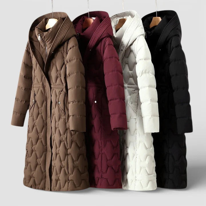 Liorra™ | Elegant long hooded coat