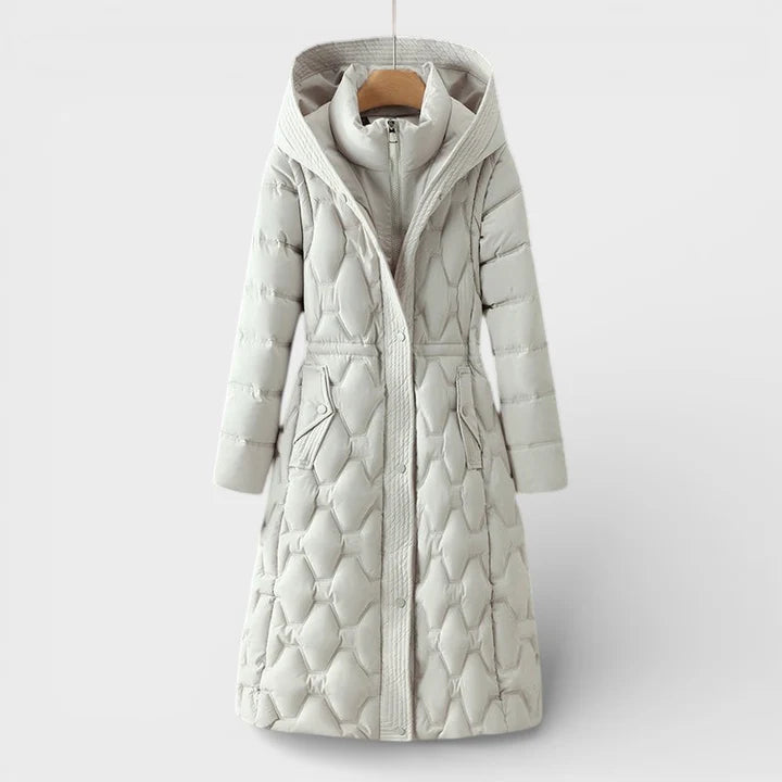 Liorra™ | Elegant long hooded coat