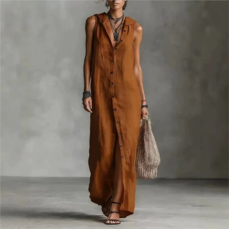 Penélope | Elegant and casual midi dress with a V-neck