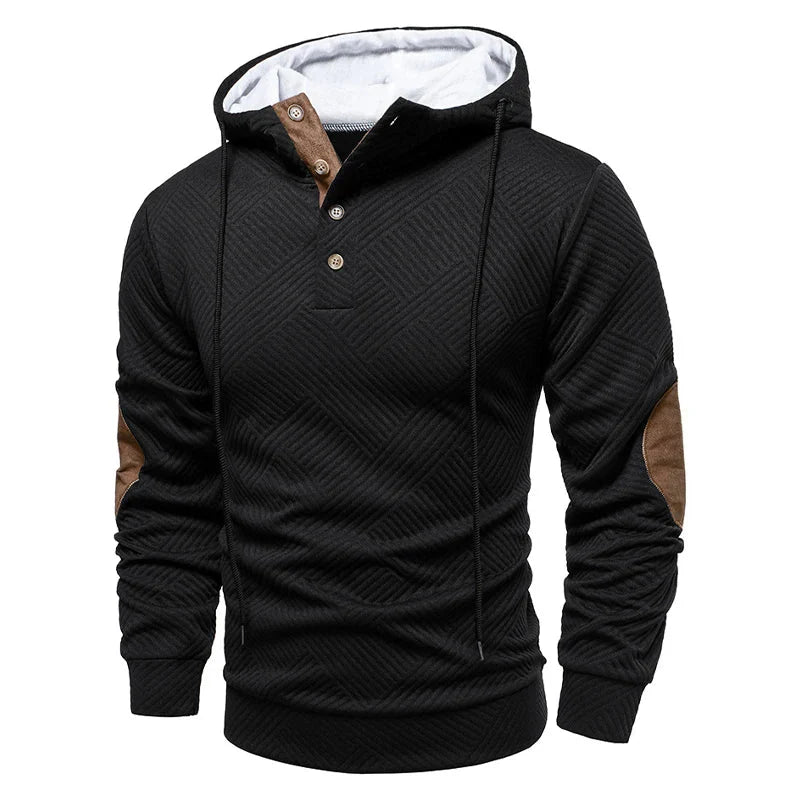Westor™ | Textured Hooded Henley Pullover