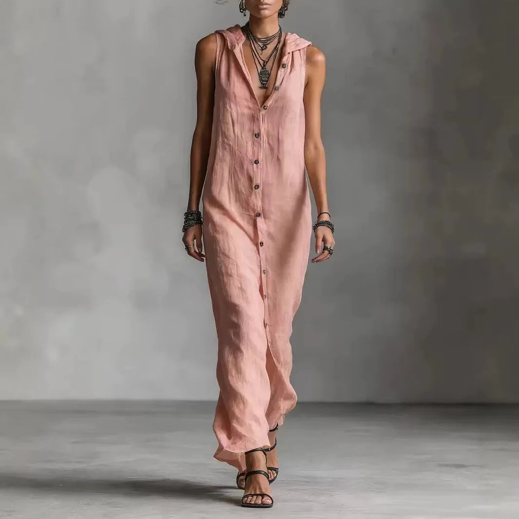 Penélope | Elegant and casual midi dress with a V-neck