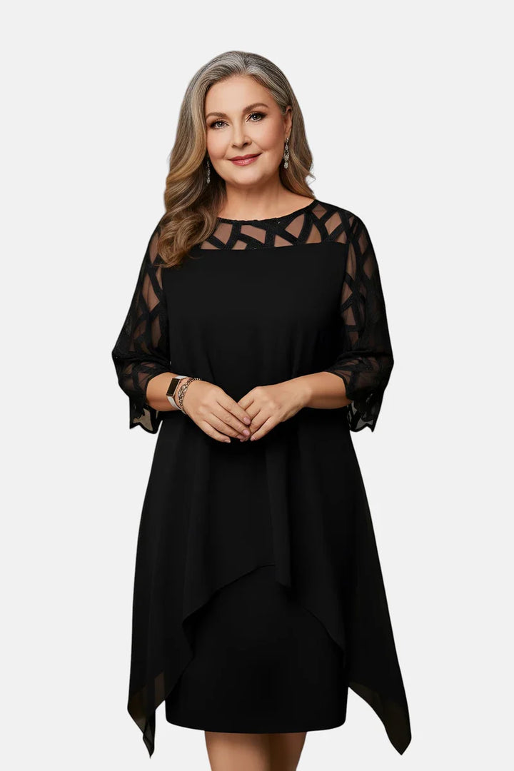 Mirelune™ | Elegant Sheer Overlay Dress