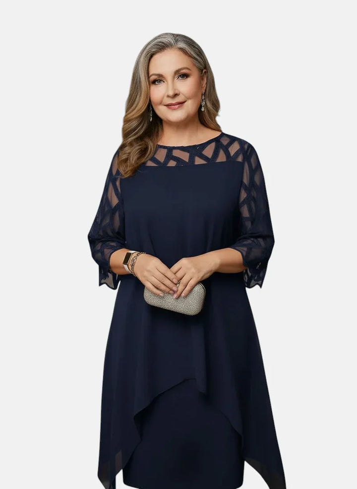 Mirelune™ | Elegant Sheer Overlay Dress