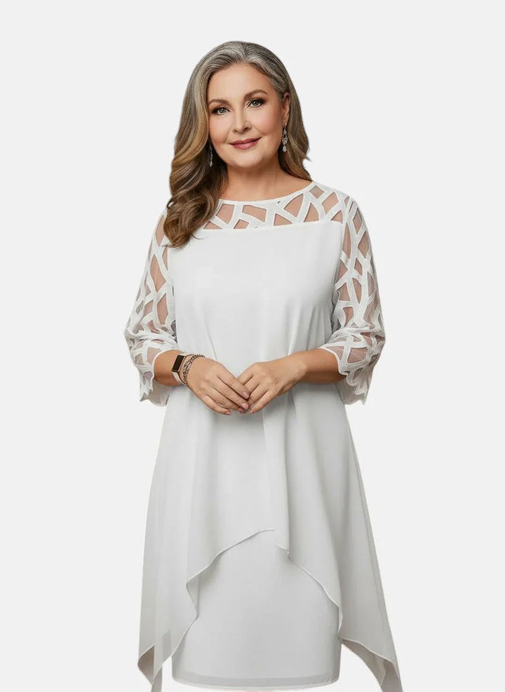 Mirelune™ | Elegant Sheer Overlay Dress