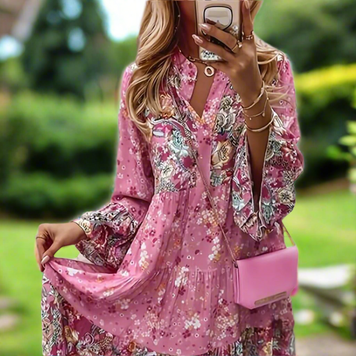 Delara™ | Soft Patterned Boho Style Dress
