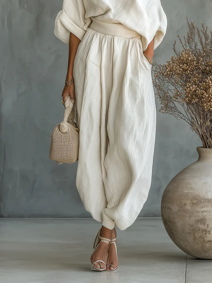 Calyre™ | Asymmetrical Linen Two-Piece Set