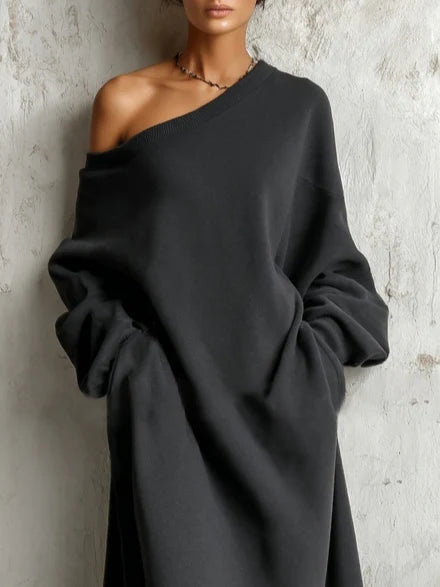 Mireth™ | Off-shoulder Sweatshirt Maxi Dress