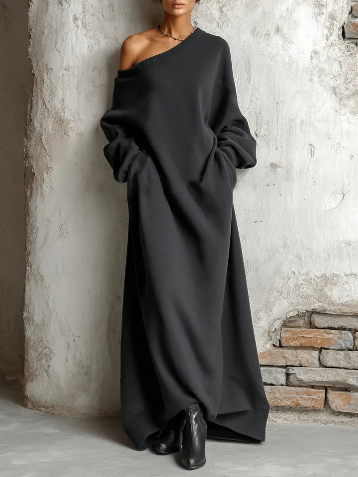 Mireth™ | Off-shoulder Sweatshirt Maxi Dress