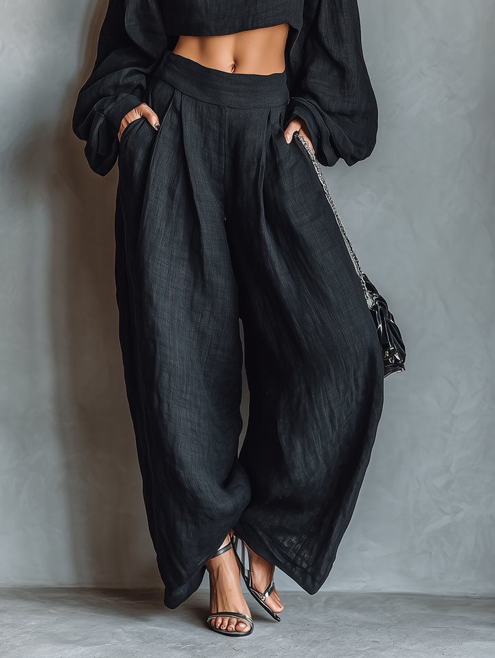Tess™ - Off-shoulder set with wide-leg pants