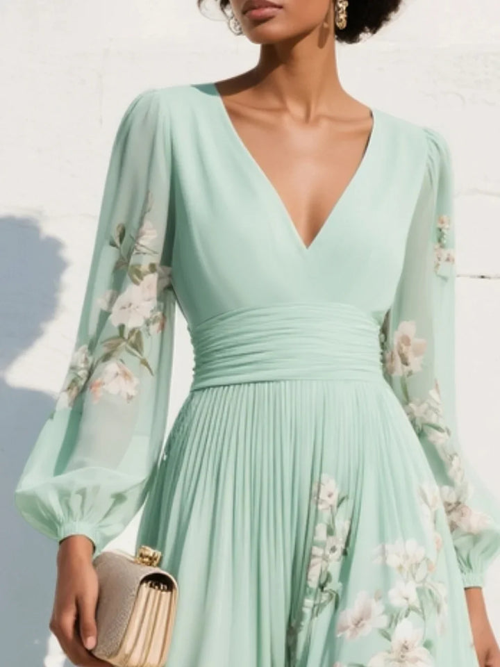 Kelsey™ | Elegant Floral Midi Dress
