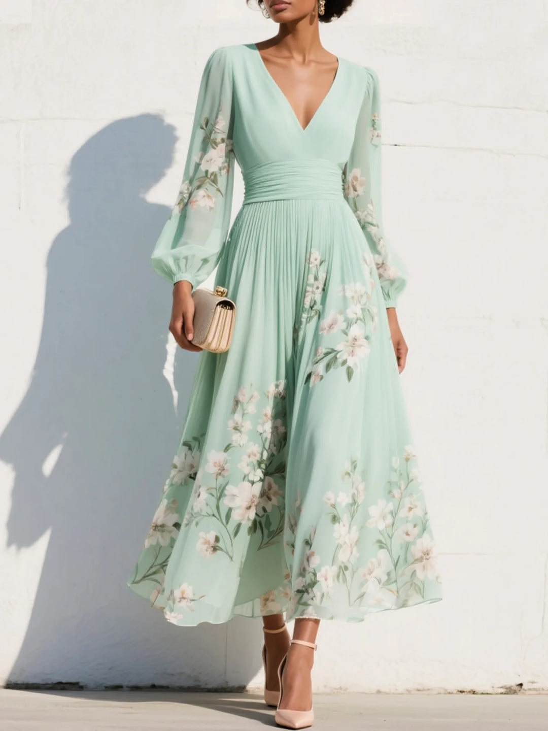 Kelsey™ | Elegant Floral Midi Dress
