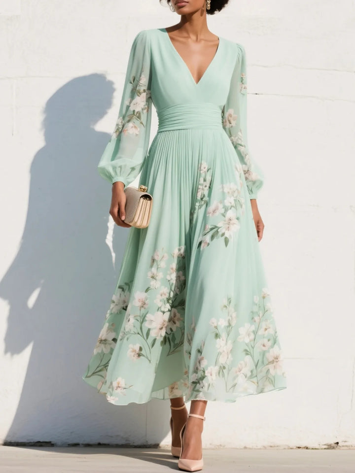 Kelsey™ | Elegant Floral Midi Dress